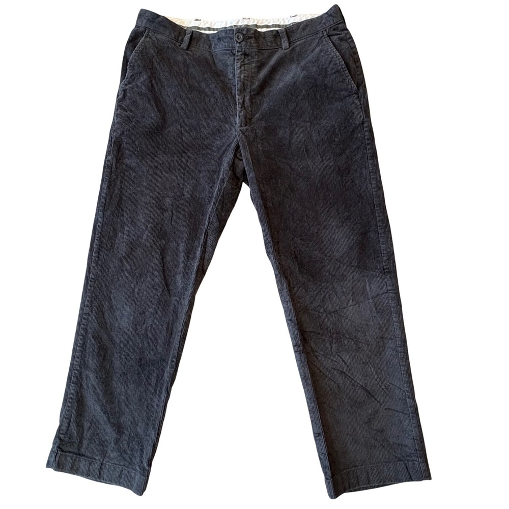 L.L. Bean Corduroy Pants Mens 36x28 Charcoal Grey Academia Stretch Trousers - Picture 2 of 12